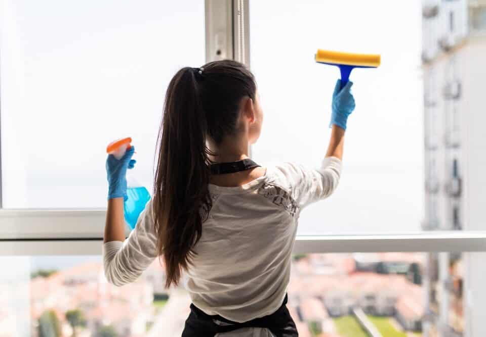 women cleaning home